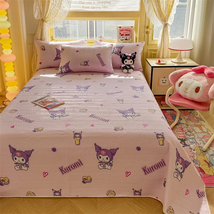 91家纺网 家纺一手货源 找家纺 妮可 2026新款Sanrio三丽鸥正版授权A类全棉夹棉多功能床垫-床盖 甜心库洛米