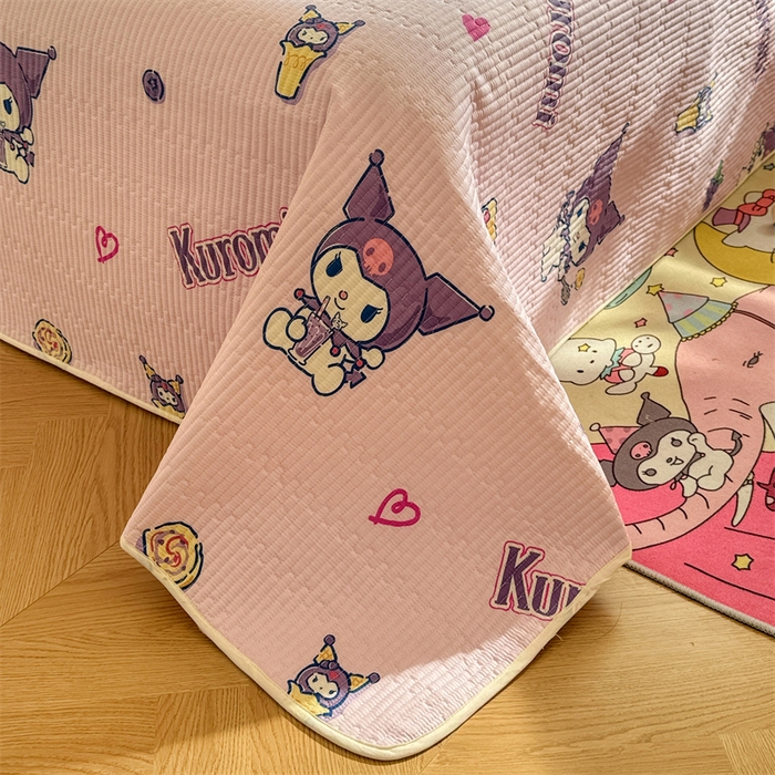 91家纺网 家纺一手货源 找家纺 妮可 2026新款Sanrio三丽鸥正版授权A类全棉夹棉多功能床垫-床盖 甜心库洛米