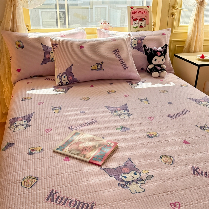 91家纺网 家纺一手货源 找家纺 妮可 2026新款Sanrio三丽鸥正版授权A类全棉夹棉多功能床垫-床盖 甜心库洛米