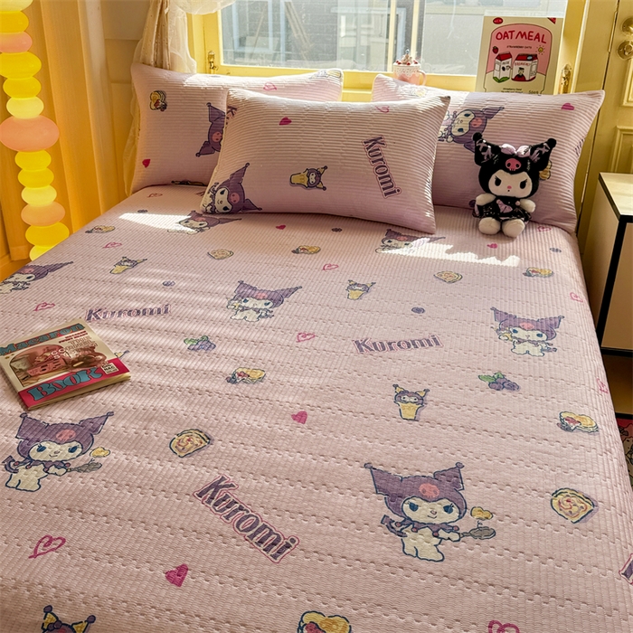 91家纺网 家纺一手货源 找家纺 妮可 2026新款Sanrio三丽鸥正版授权A类全棉夹棉多功能床垫-床盖 甜心库洛米