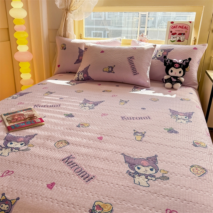 91家纺网 家纺一手货源 找家纺 妮可 2026新款Sanrio三丽鸥正版授权A类全棉夹棉多功能床垫-床盖 甜心库洛米
