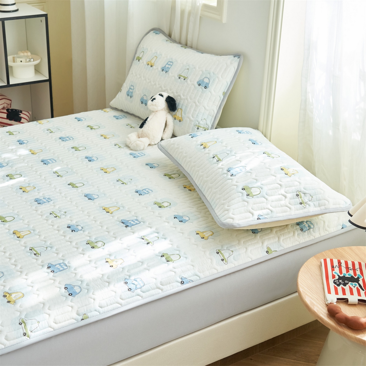 91家纺网 家纺一手货源 找家纺 恒爱家纺 2026新款A类凉感丝夏被床笠系列三件套四件套 汽车世界