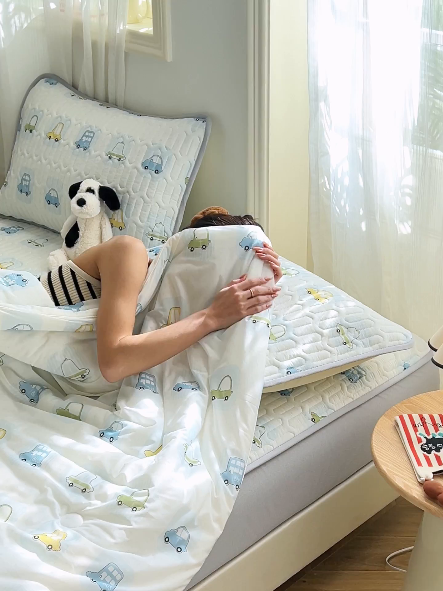 91家纺网 家纺一手货源 找家纺 恒爱家纺 2026新款A类凉感丝夏被床笠系列三件套四件套 汽车世界