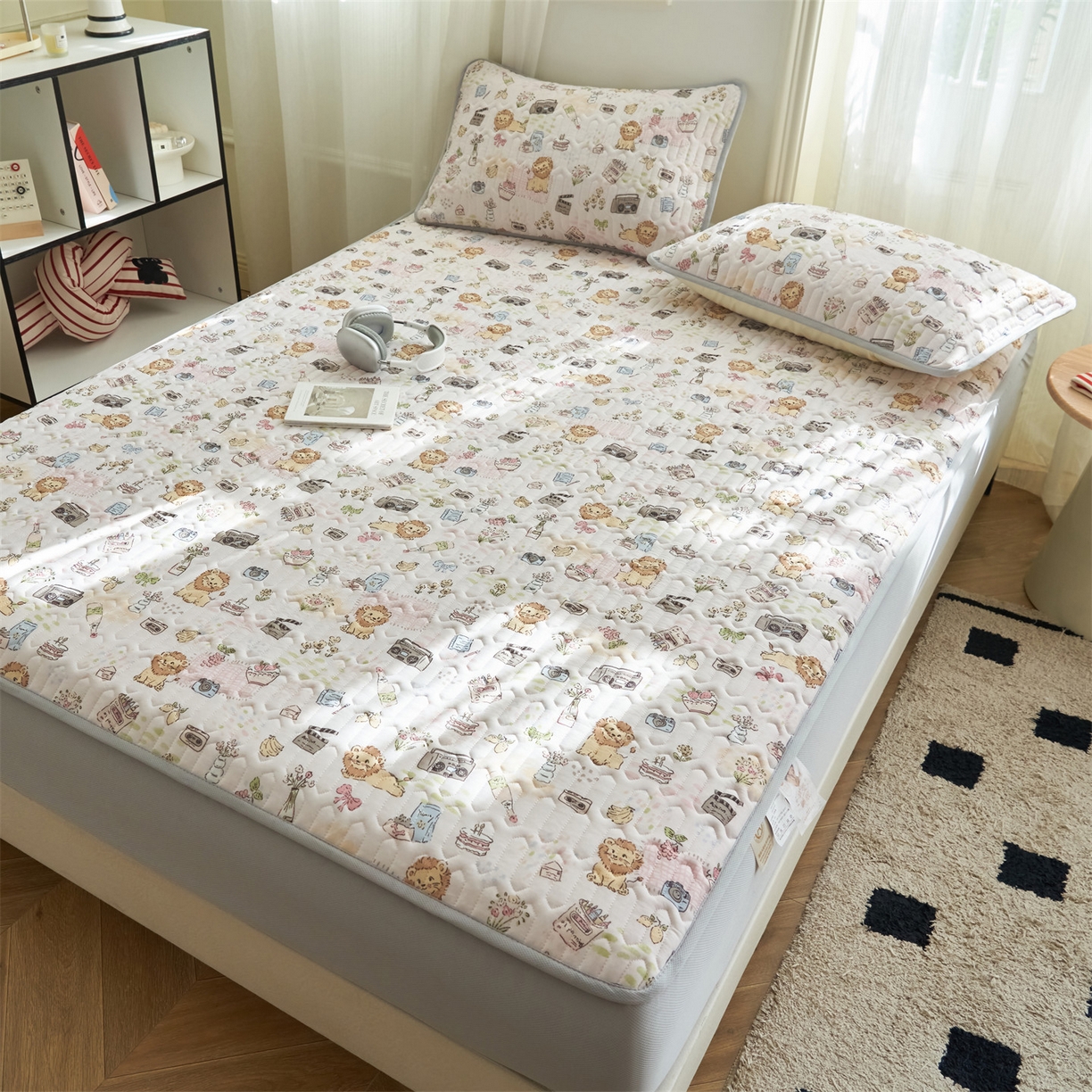 91家纺网 家纺一手货源 找家纺 恒爱家纺 2026新款A类凉感丝夏被床笠系列三件套四件套 王者派对