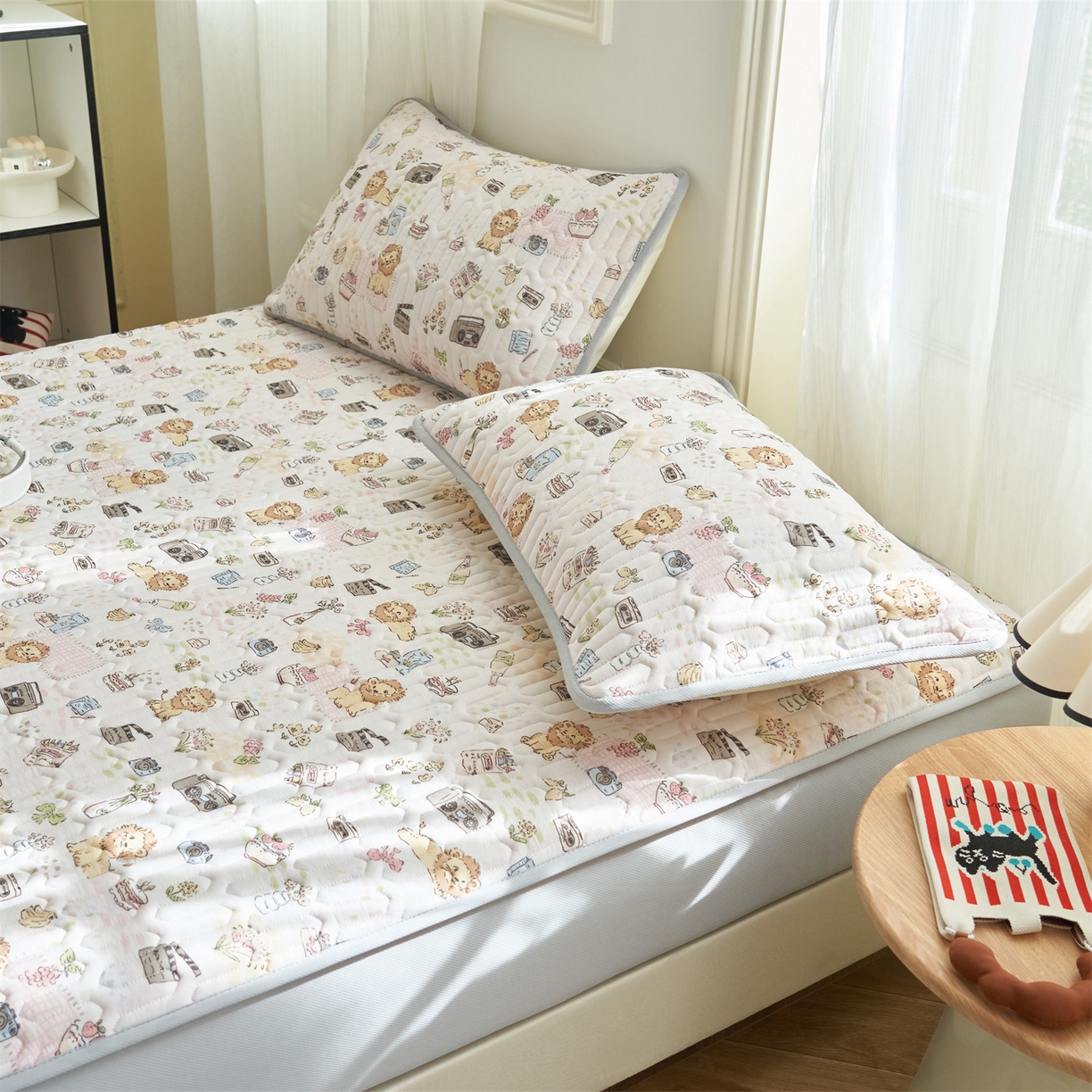 91家纺网 家纺一手货源 找家纺 恒爱家纺 2026新款A类凉感丝夏被床笠系列三件套四件套 王者派对