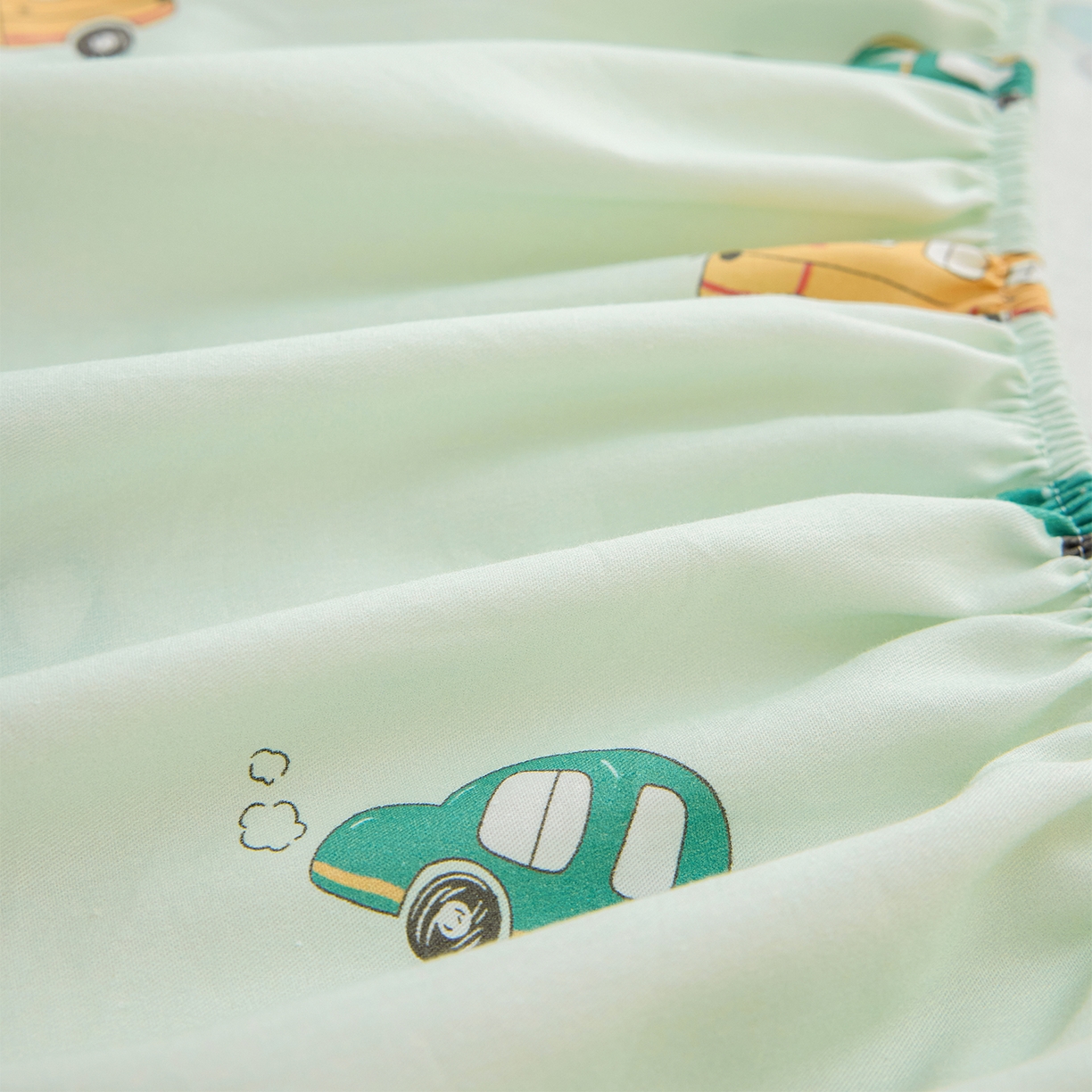 91家纺网 家纺一手货源 找家纺 元元家居（元元被业） 2026新款全棉13372套件及单品【印花款】-单床笠 嘟嘟城