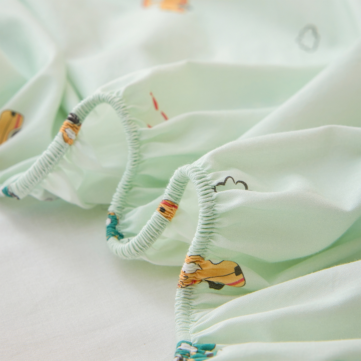 91家纺网 家纺一手货源 找家纺 元元家居（元元被业） 2026新款全棉13372套件及单品【印花款】-单床笠 嘟嘟城