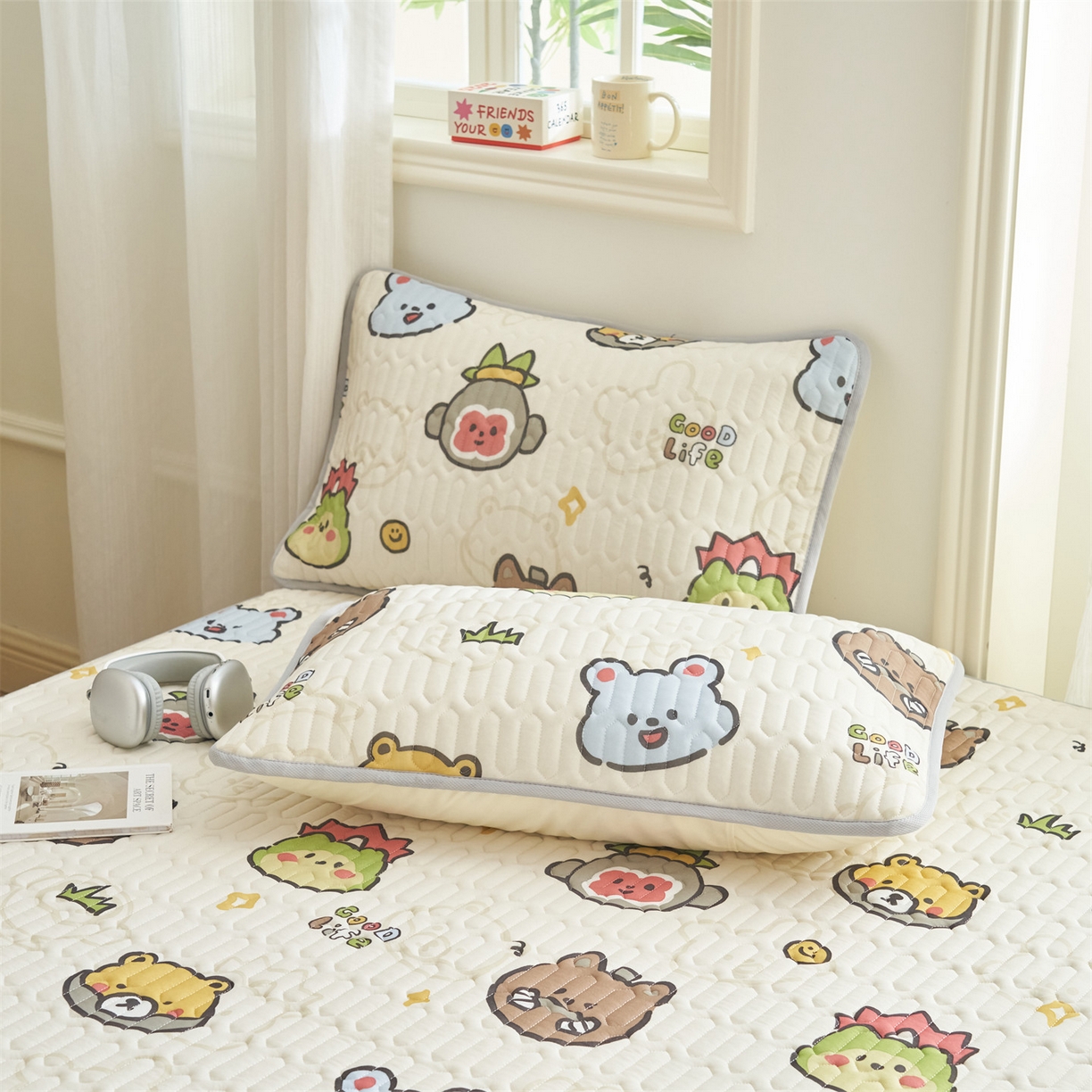 91家纺网 家纺一手货源 找家纺 恒爱家纺 2026新款A类凉感丝夏被床笠系列三件套四件套 西游乐园