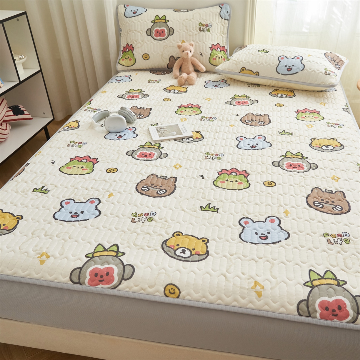 91家纺网 家纺一手货源 找家纺 恒爱家纺 2026新款A类凉感丝夏被床笠系列三件套四件套 西游乐园