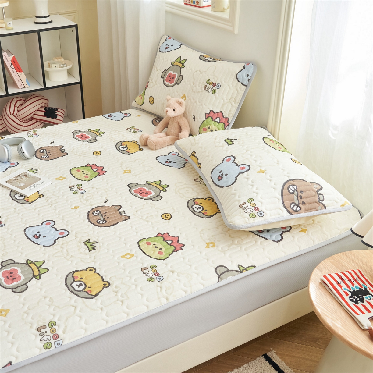 91家纺网 家纺一手货源 找家纺 恒爱家纺 2026新款A类凉感丝夏被床笠系列三件套四件套 西游乐园