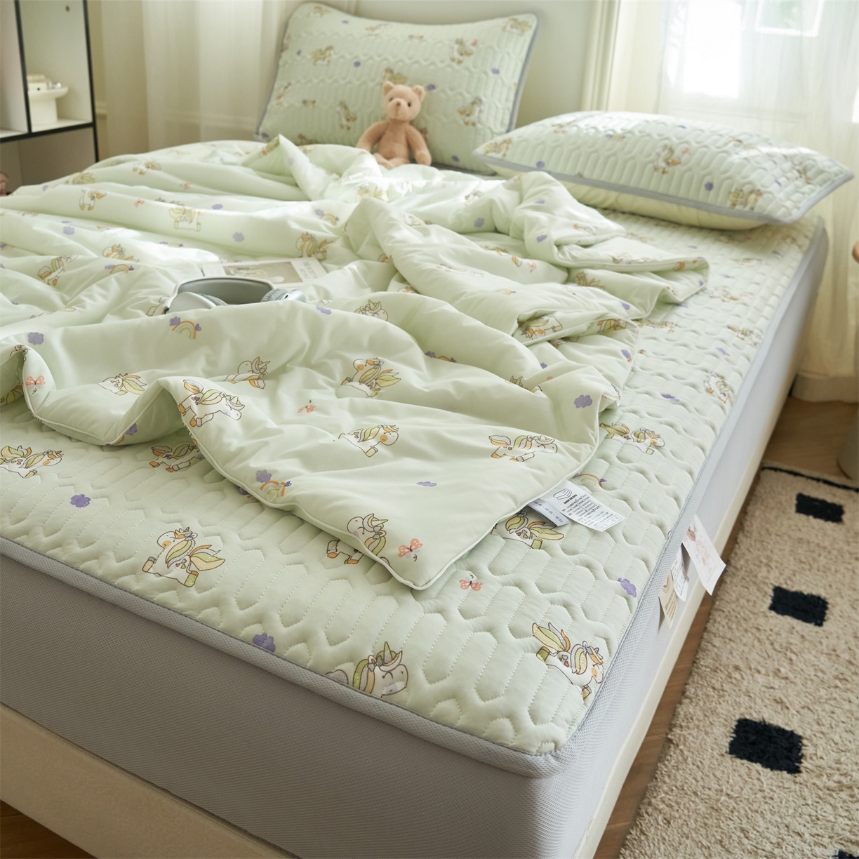 91家纺网 家纺一手货源 找家纺 恒爱家纺 2026新款A类凉感丝夏被床笠系列三件套四件套 小马宝莉