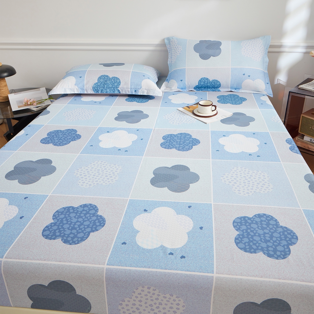 91家纺网 家纺一手货源 找家纺 元元家居（元元被业） 2026新款全棉13372套件及单品【印花款】-单床笠 非凡