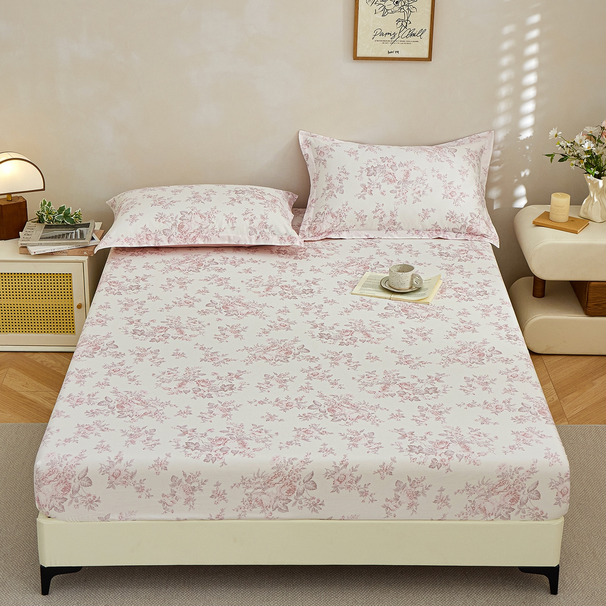 元元家居（元元被业） 2026新款全棉13372套件及单品【印花款】-单床笠 芙尔