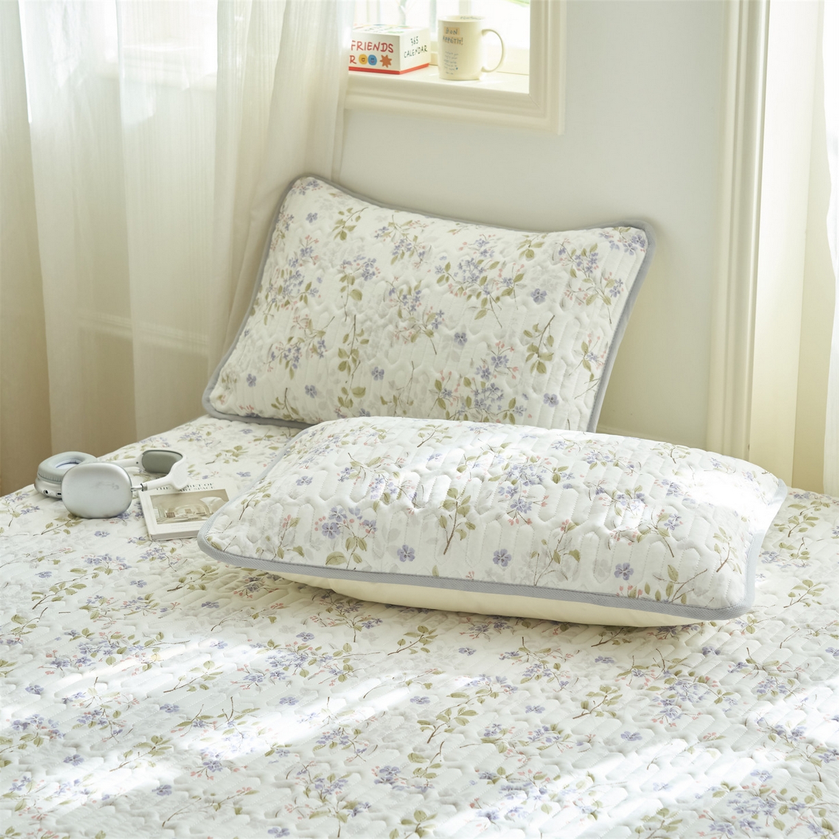 91家纺网 家纺一手货源 找家纺 恒爱家纺 2026新款A类凉感丝夏被床笠系列三件套四件套 薰衣草