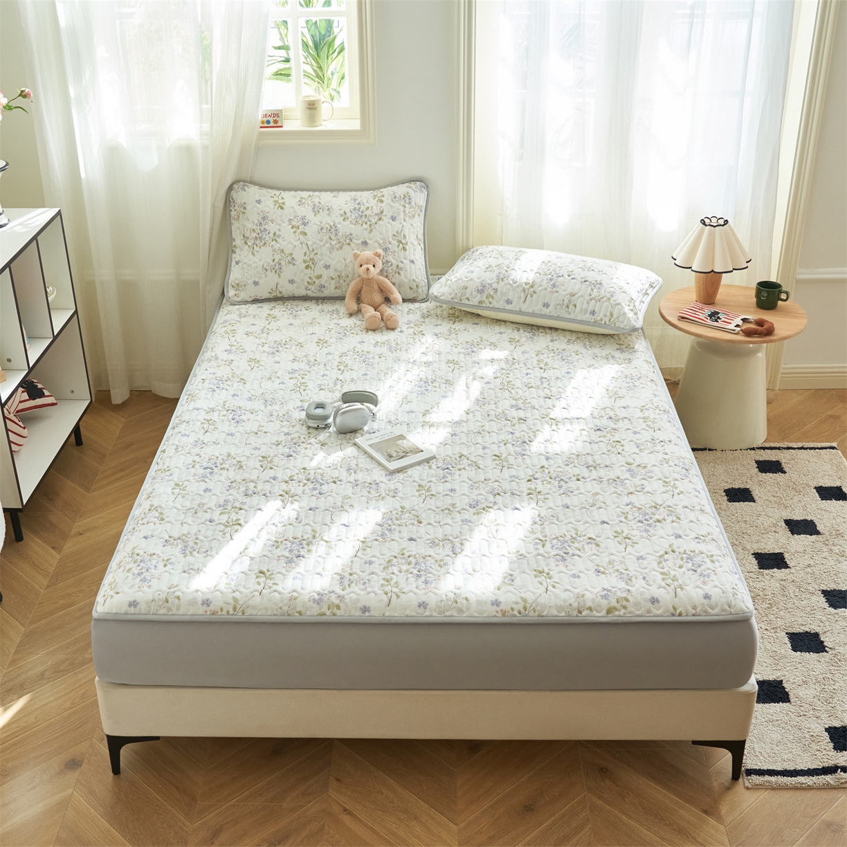 91家纺网 家纺一手货源 找家纺 恒爱家纺 2026新款A类凉感丝夏被床笠系列三件套四件套 薰衣草