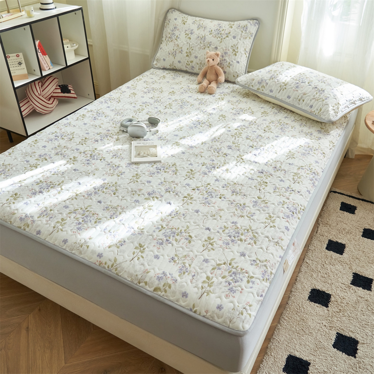 91家纺网 家纺一手货源 找家纺 恒爱家纺 2026新款A类凉感丝夏被床笠系列三件套四件套 薰衣草