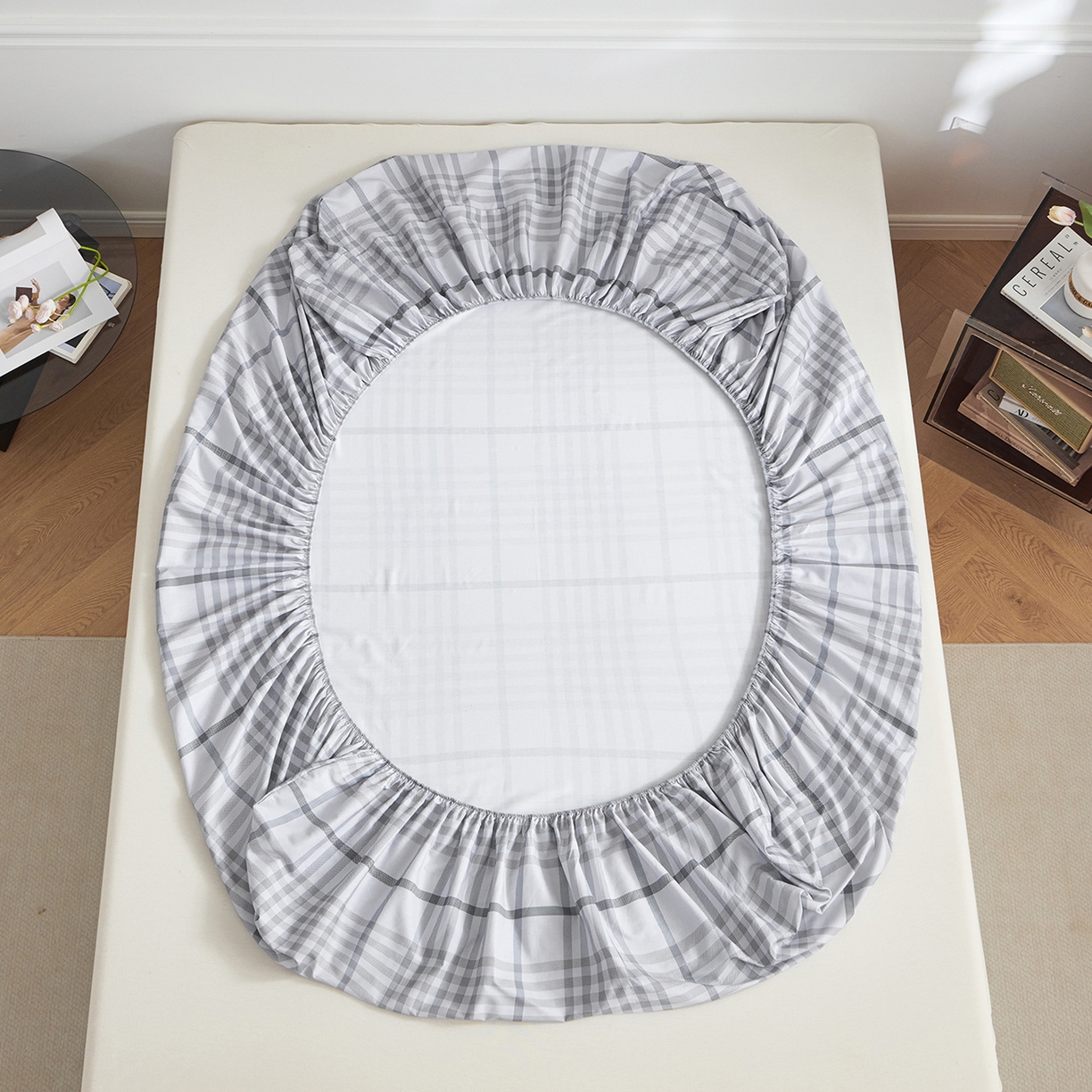 91家纺网 家纺一手货源 找家纺 元元家居（元元被业） 2026新款全棉13372套件及单品【印花款】-单床笠 格调