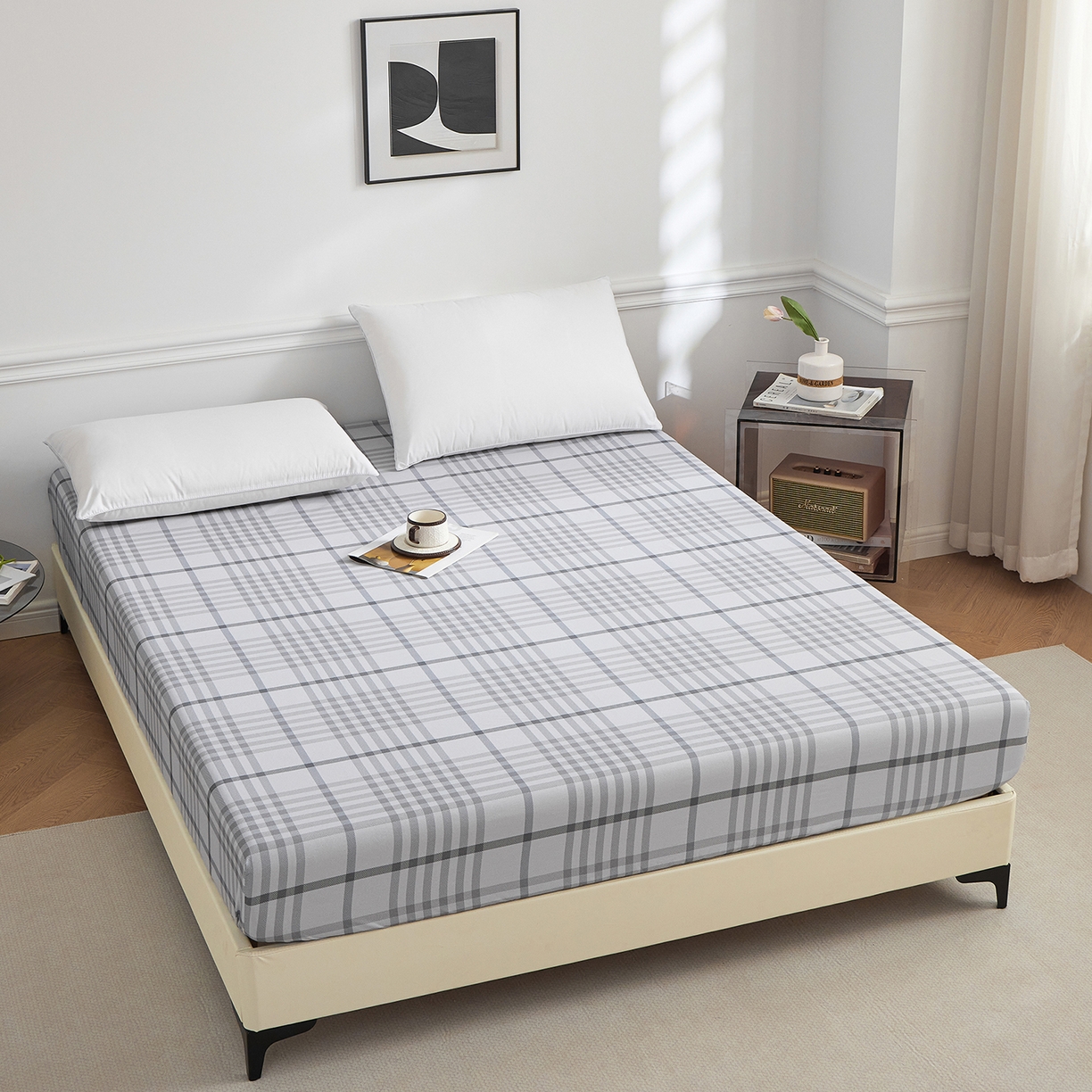 91家纺网 家纺一手货源 找家纺 元元家居（元元被业） 2026新款全棉13372套件及单品【印花款】-单床笠 格调