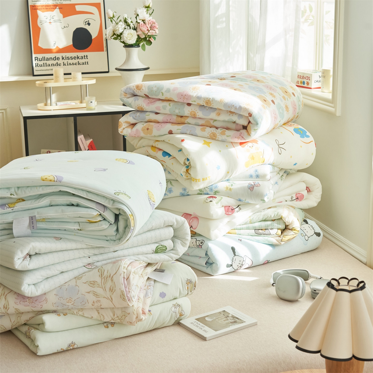 91家纺网 家纺一手货源 找家纺 恒爱家纺 2026新款A类凉感丝夏被床笠系列三件套四件套 组合（仅参考）