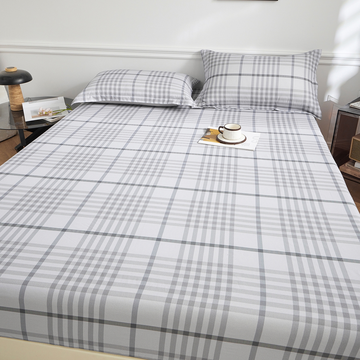 91家纺网 家纺一手货源 找家纺 元元家居（元元被业） 2026新款全棉13372套件及单品【印花款】-单床笠 格调