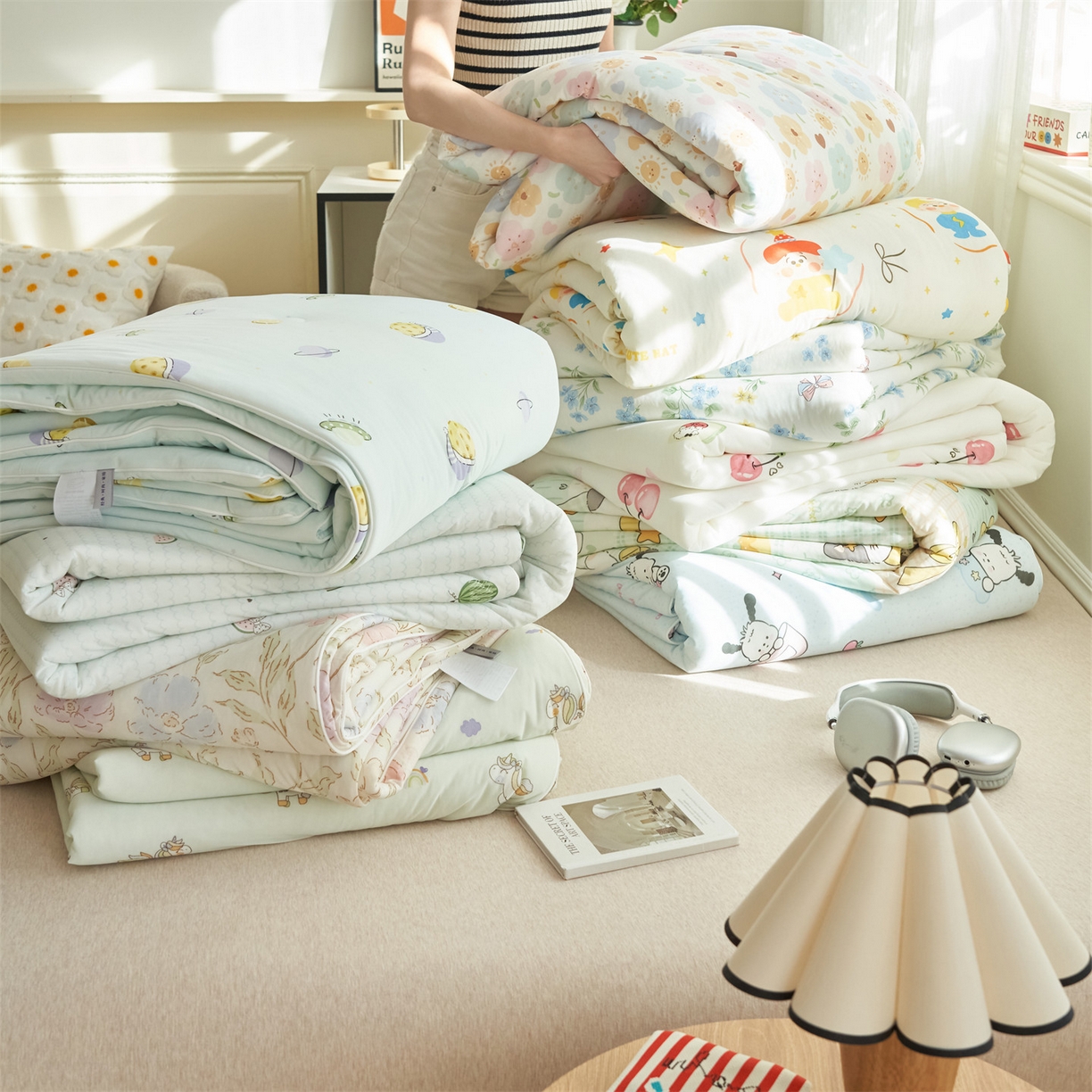 91家纺网 家纺一手货源 找家纺 恒爱家纺 2026新款A类凉感丝夏被床笠系列三件套四件套 组合（仅参考）