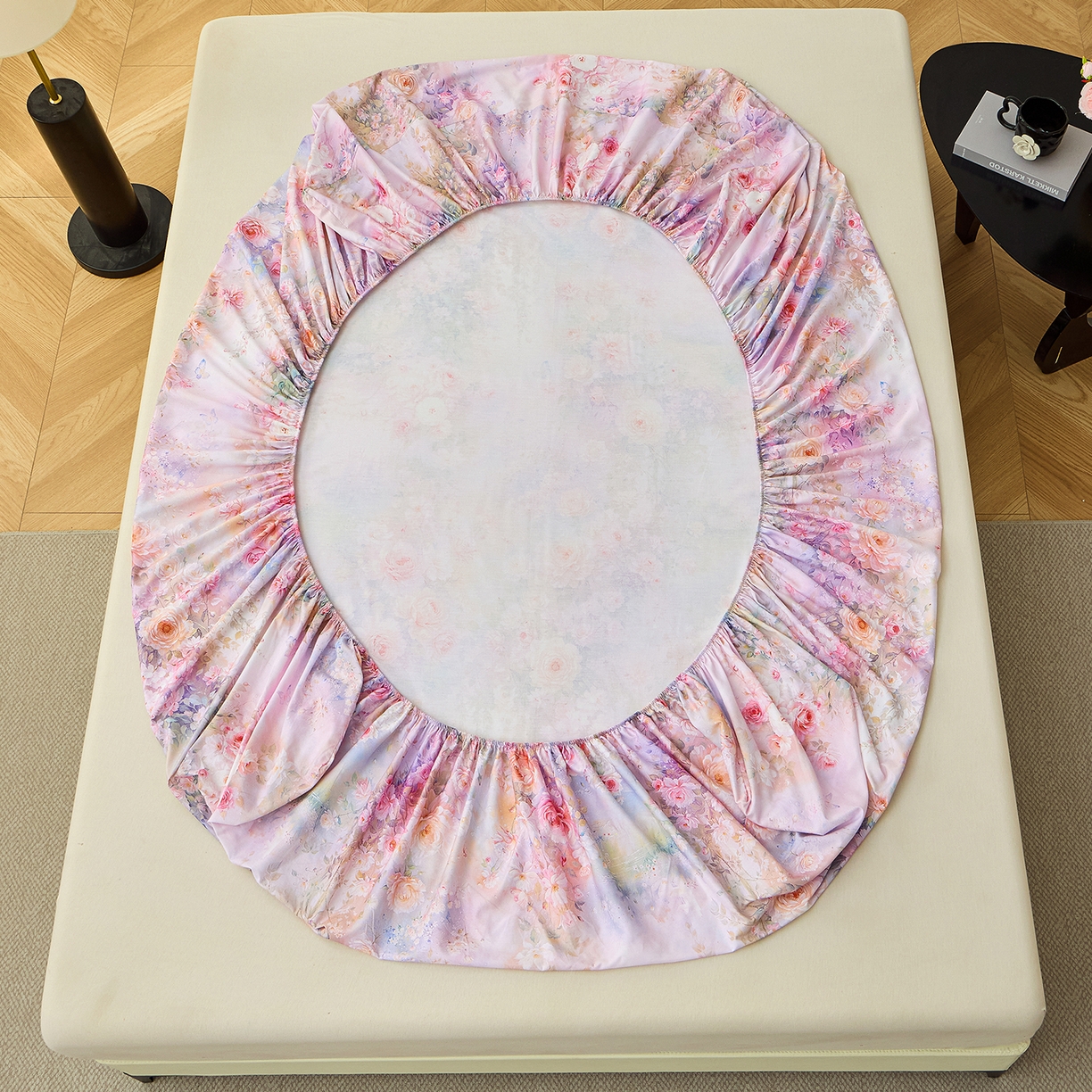 91家纺网 家纺一手货源 找家纺 元元家居（元元被业） 2026新款全棉13372套件及单品【印花款】-单床笠 红颜