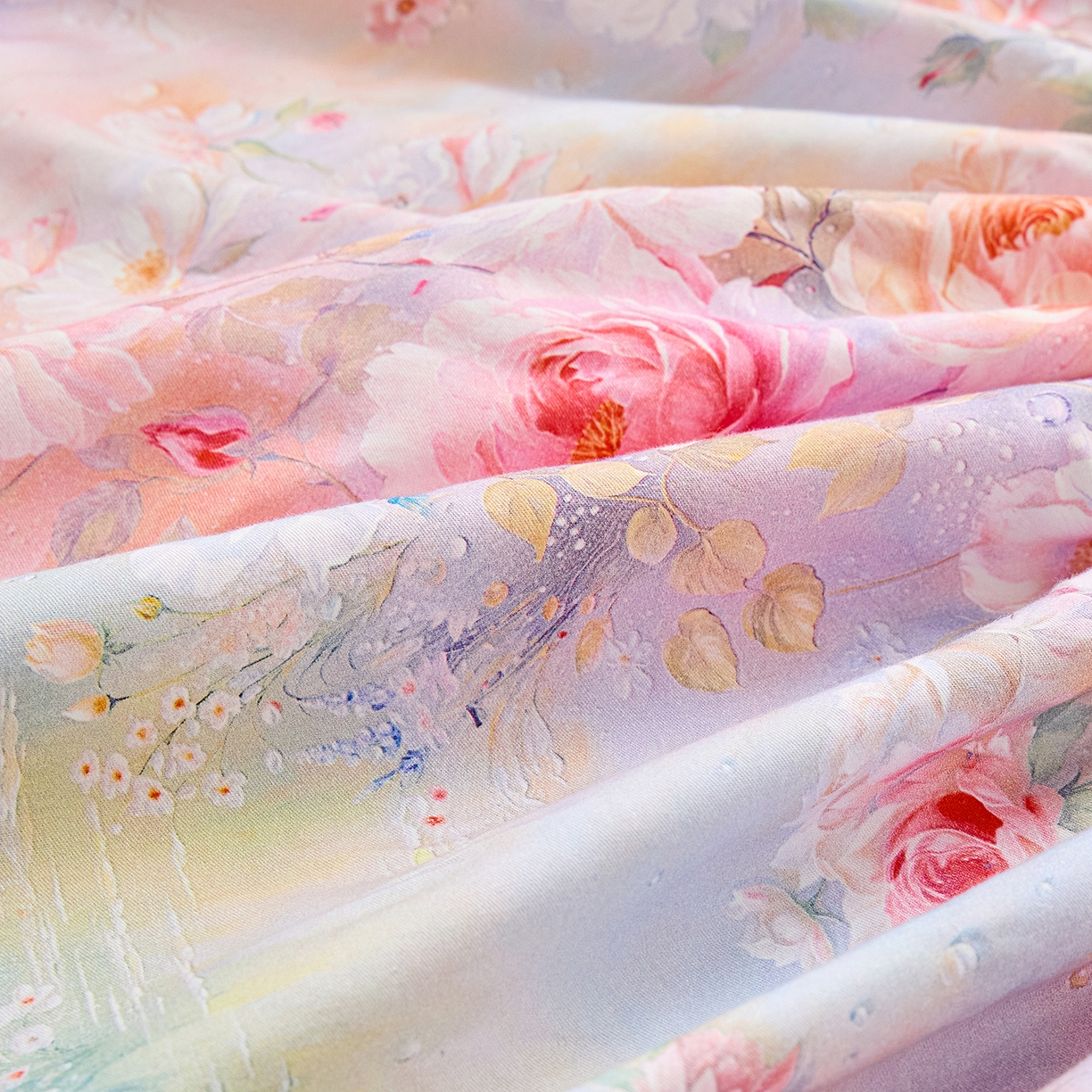 91家纺网 家纺一手货源 找家纺 元元家居（元元被业） 2026新款全棉13372套件及单品【印花款】-单床笠 红颜