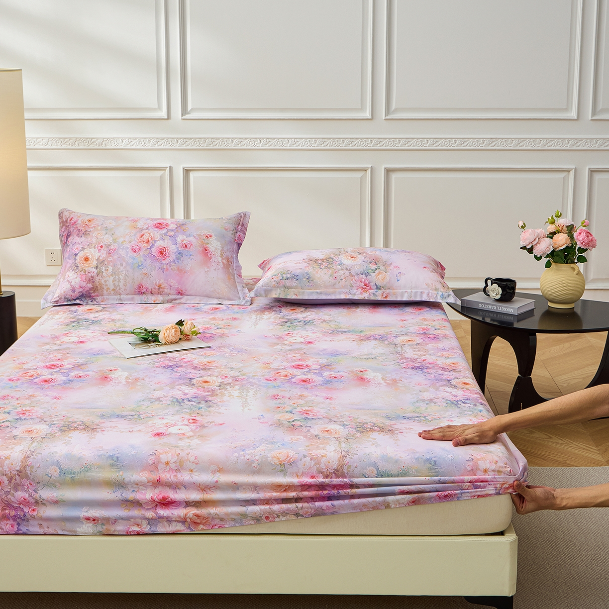 91家纺网 家纺一手货源 找家纺 元元家居（元元被业） 2026新款全棉13372套件及单品【印花款】-单床笠 红颜