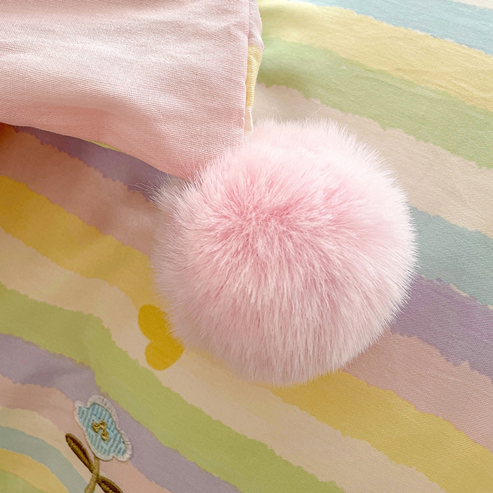 91家纺网 家纺一手货源 找家纺 （总）暖意家纺 2026新款全棉春贴布绣云朵兔夏被系列