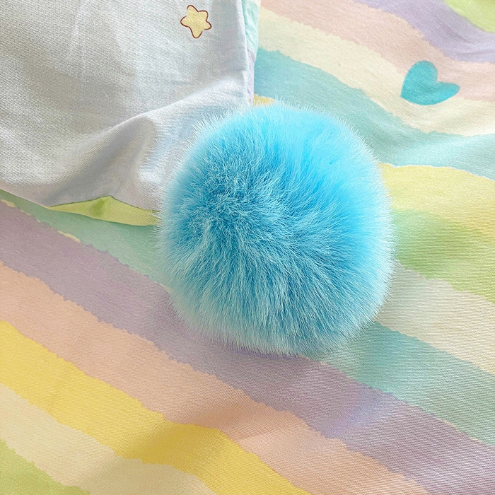 91家纺网 家纺一手货源 找家纺 暖意家纺 2026新款全棉贴布绣云朵兔夏被系列 云朵兔 蓝