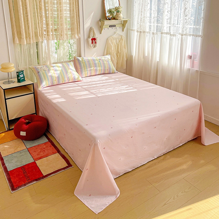 91家纺网 家纺一手货源 找家纺 暖意家纺 2026新款全棉贴布绣云朵兔夏被系列 云朵兔 粉