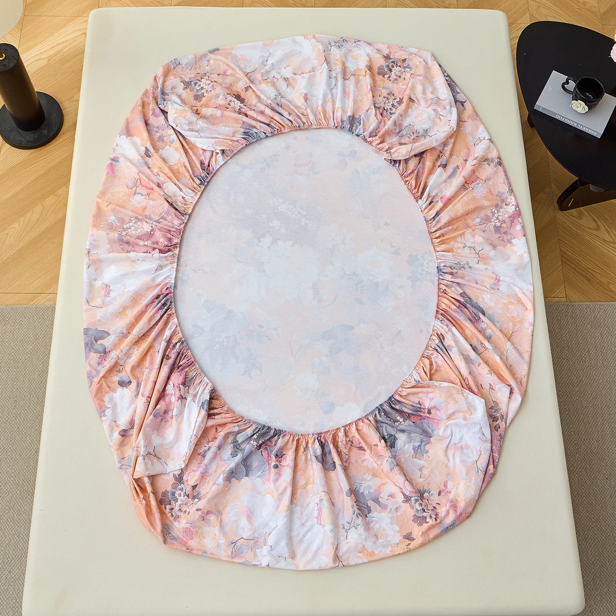 91家纺网 家纺一手货源 找家纺 元元家居（元元被业） 2026新款全棉13372套件及单品【印花款】-单床笠 惊艳