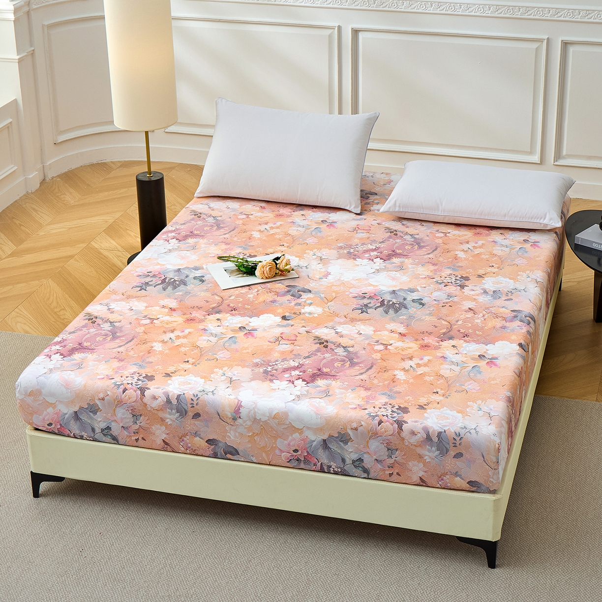 91家纺网 家纺一手货源 找家纺 元元家居（元元被业） 2026新款全棉13372套件及单品【印花款】-单床笠 惊艳