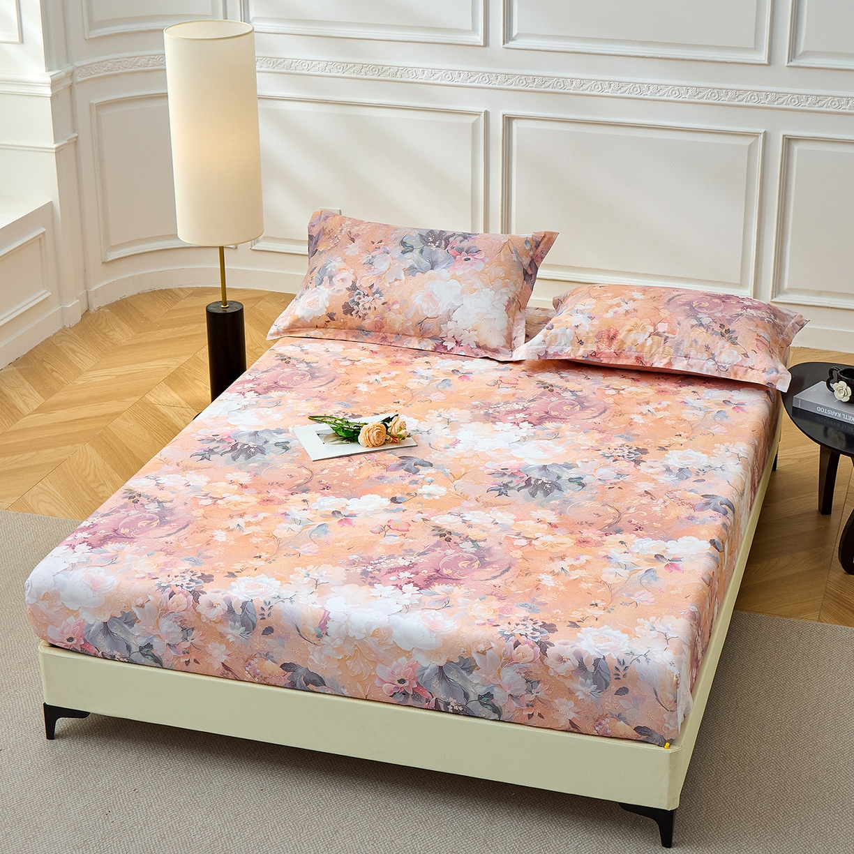 91家纺网 家纺一手货源 找家纺 元元家居（元元被业） 2026新款全棉13372套件及单品【印花款】-单床笠 惊艳