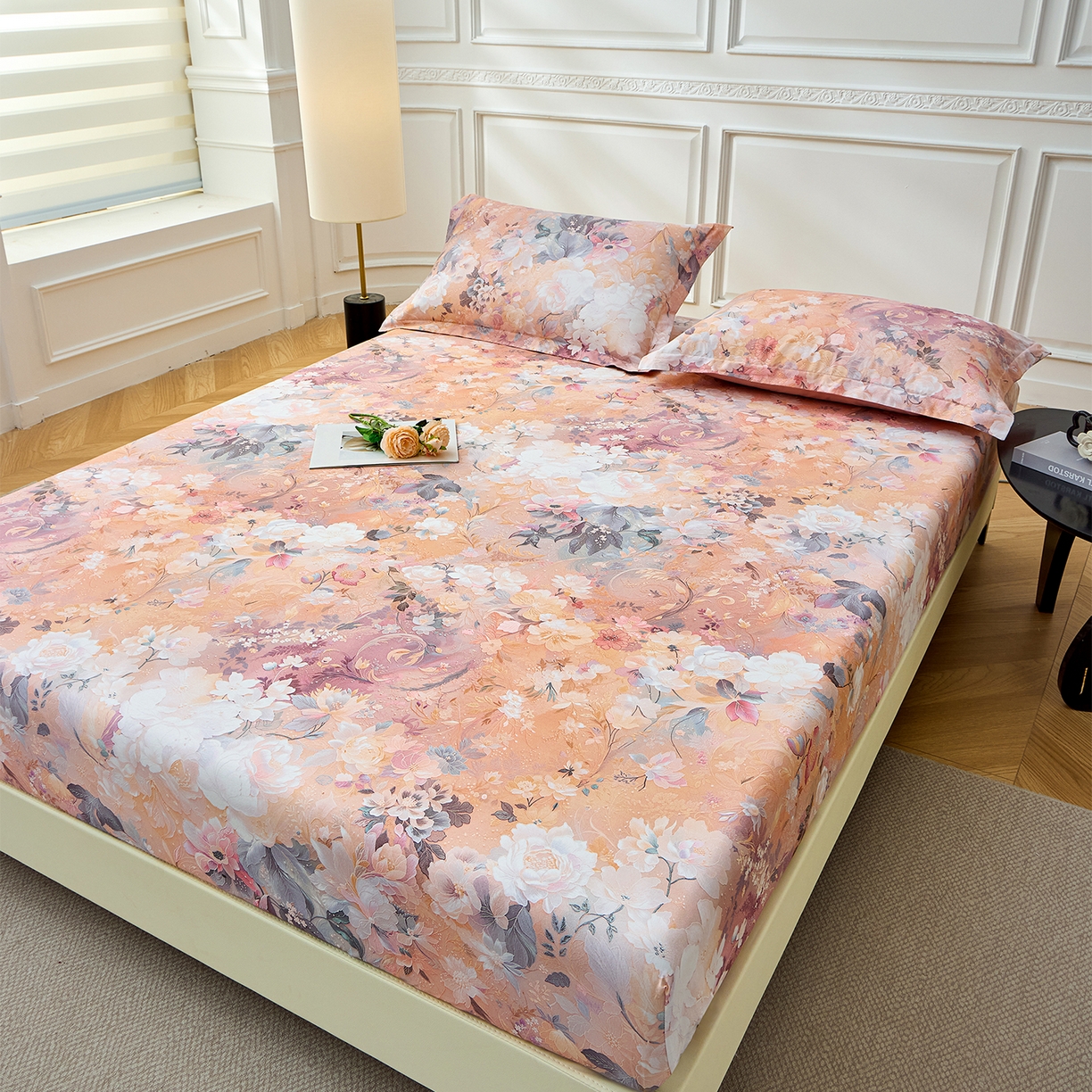 91家纺网 家纺一手货源 找家纺 元元家居（元元被业） 2026新款全棉13372套件及单品【印花款】-单床笠 惊艳