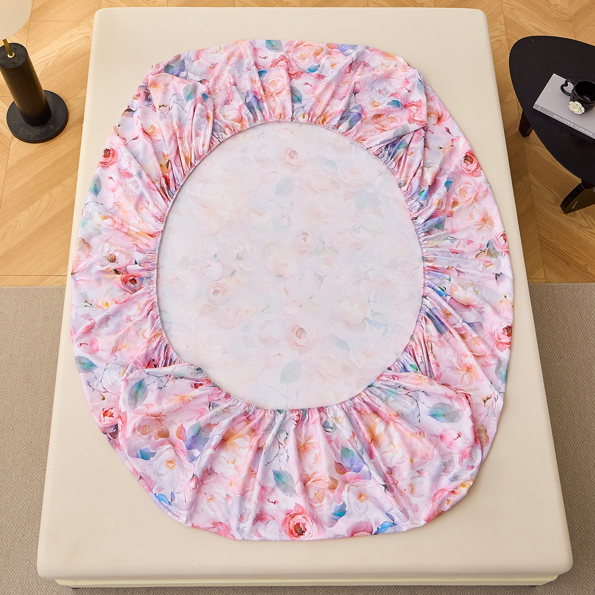 91家纺网 家纺一手货源 找家纺 元元家居（元元被业） 2026新款全棉13372套件及单品【印花款】-单床笠 凝珠