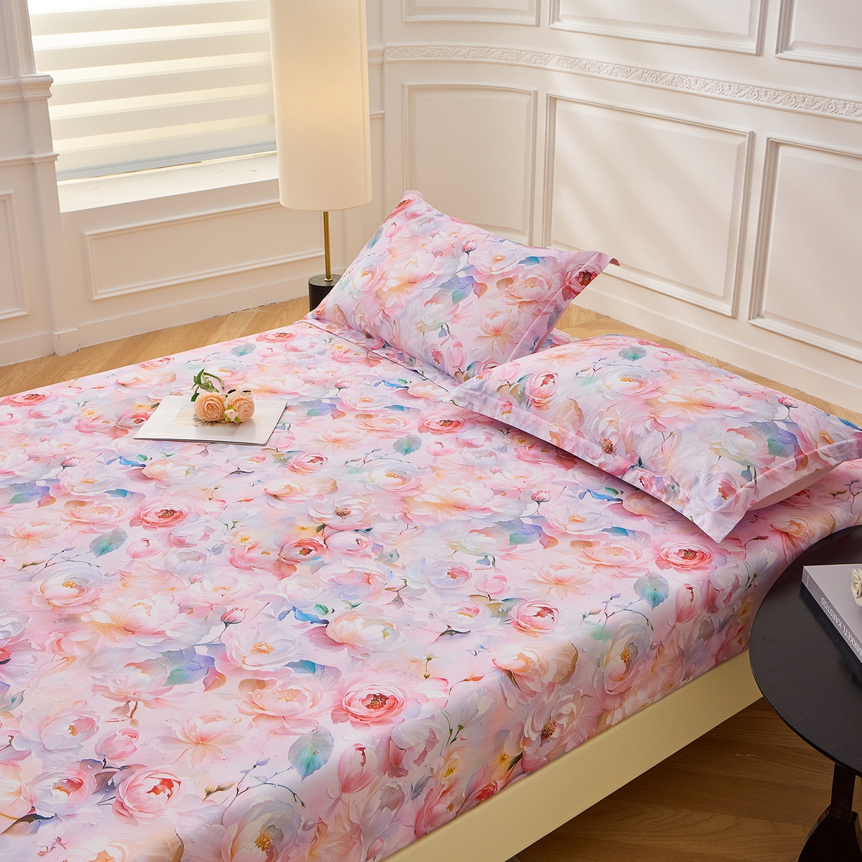 91家纺网 家纺一手货源 找家纺 元元家居（元元被业） 2026新款全棉13372套件及单品【印花款】-单床笠 凝珠