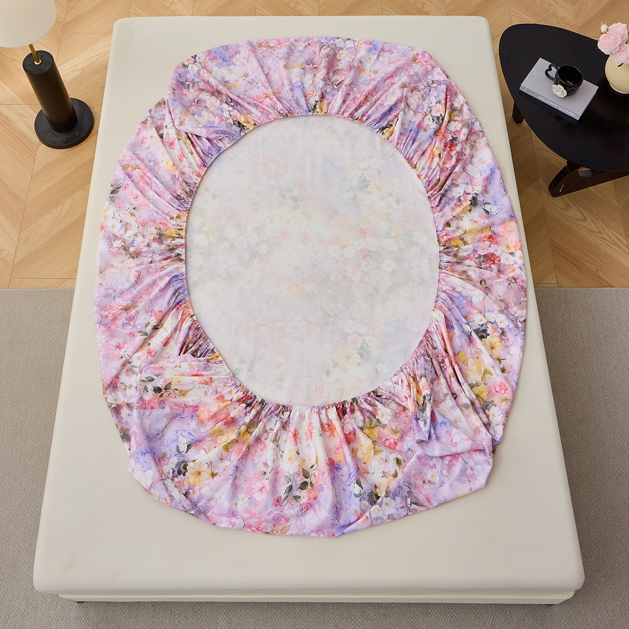 91家纺网 家纺一手货源 找家纺 元元家居（元元被业） 2026新款全棉13372套件及单品【印花款】-单床笠 闪亮