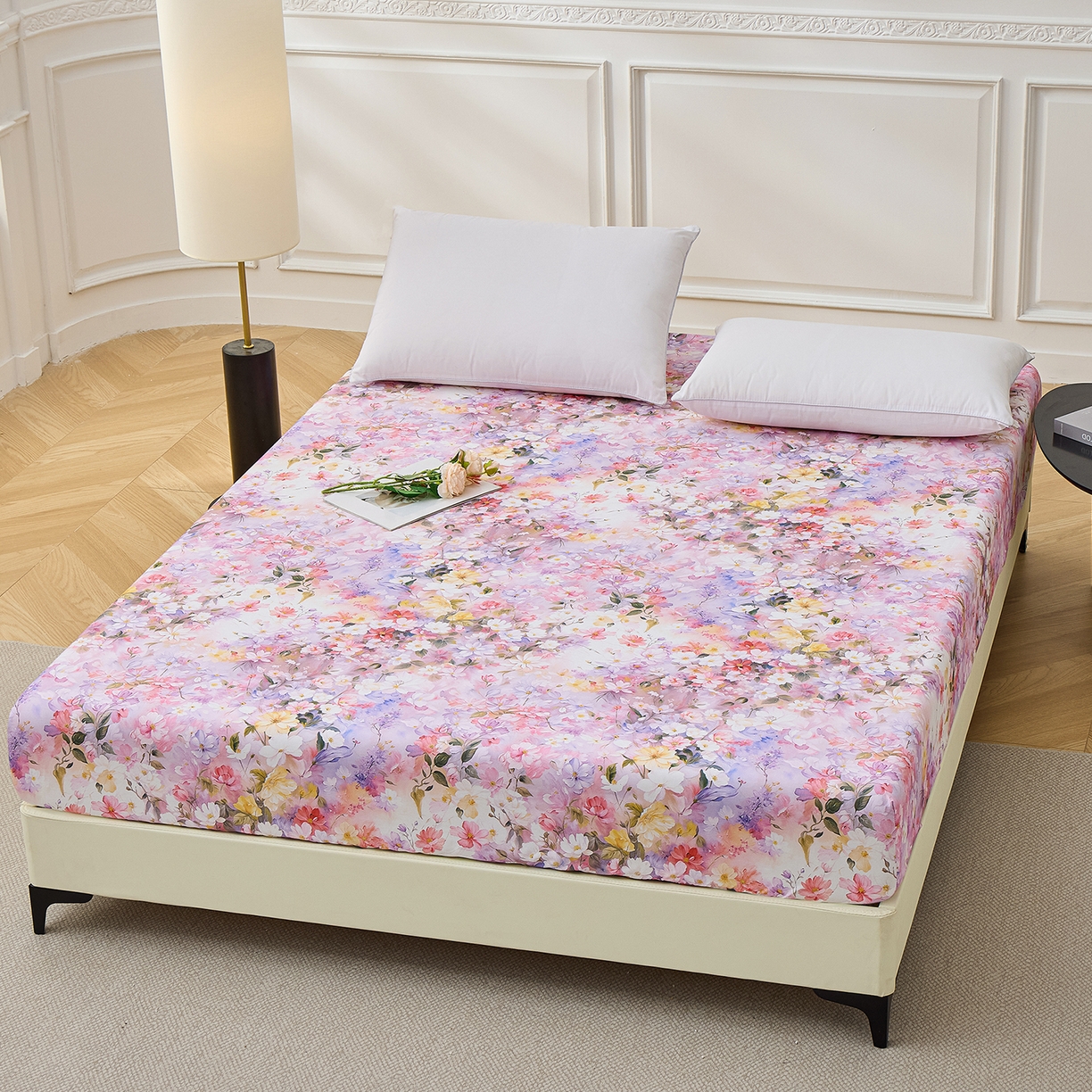 91家纺网 家纺一手货源 找家纺 元元家居（元元被业） 2026新款全棉13372套件及单品【印花款】-单床笠 闪亮