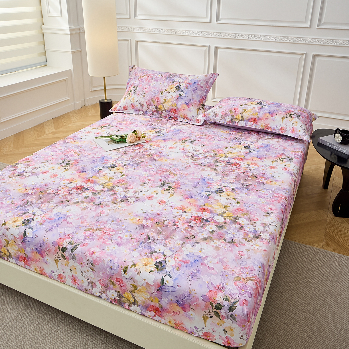 91家纺网 家纺一手货源 找家纺 元元家居（元元被业） 2026新款全棉13372套件及单品【印花款】-单床笠 闪亮