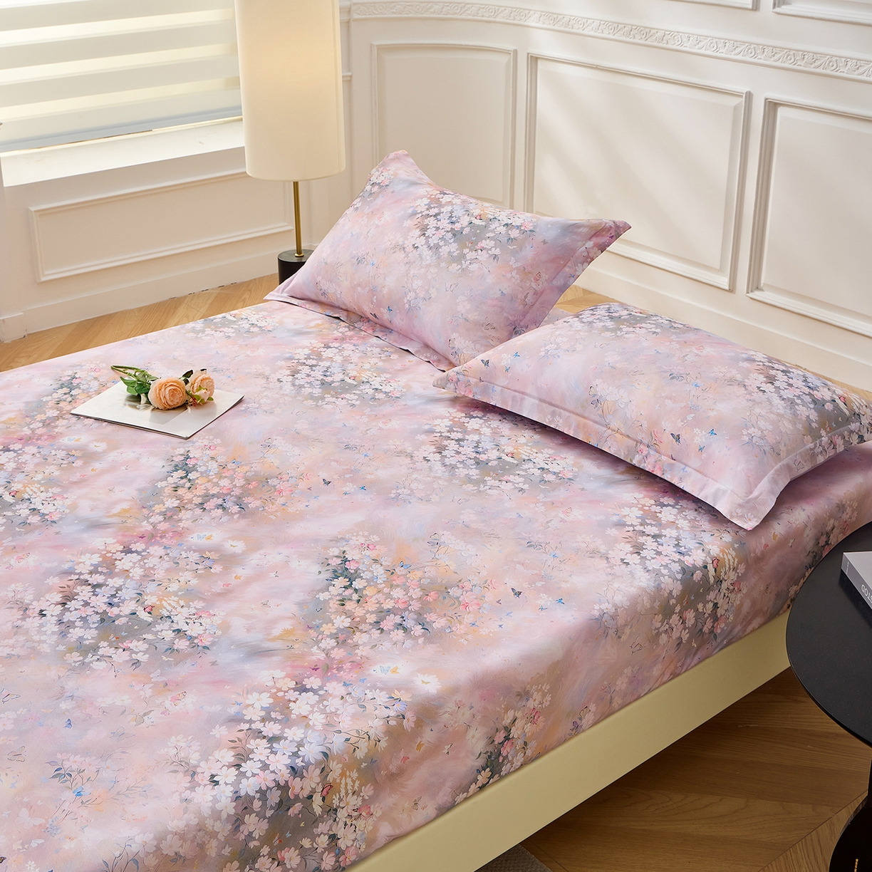 91家纺网 家纺一手货源 找家纺 元元家居（元元被业） 2026新款全棉13372套件及单品【印花款】-单床笠 时光