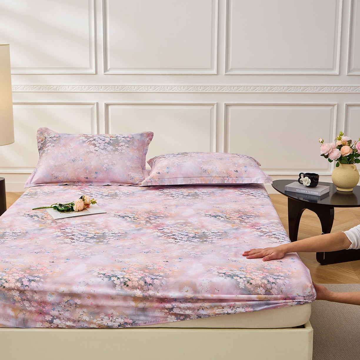 91家纺网 家纺一手货源 找家纺 元元家居（元元被业） 2026新款全棉13372套件及单品【印花款】-单床笠 时光