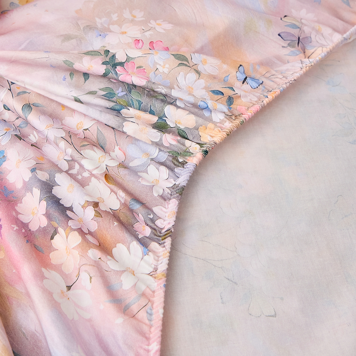 91家纺网 家纺一手货源 找家纺 元元家居（元元被业） 2026新款全棉13372套件及单品【印花款】-单床笠 时光