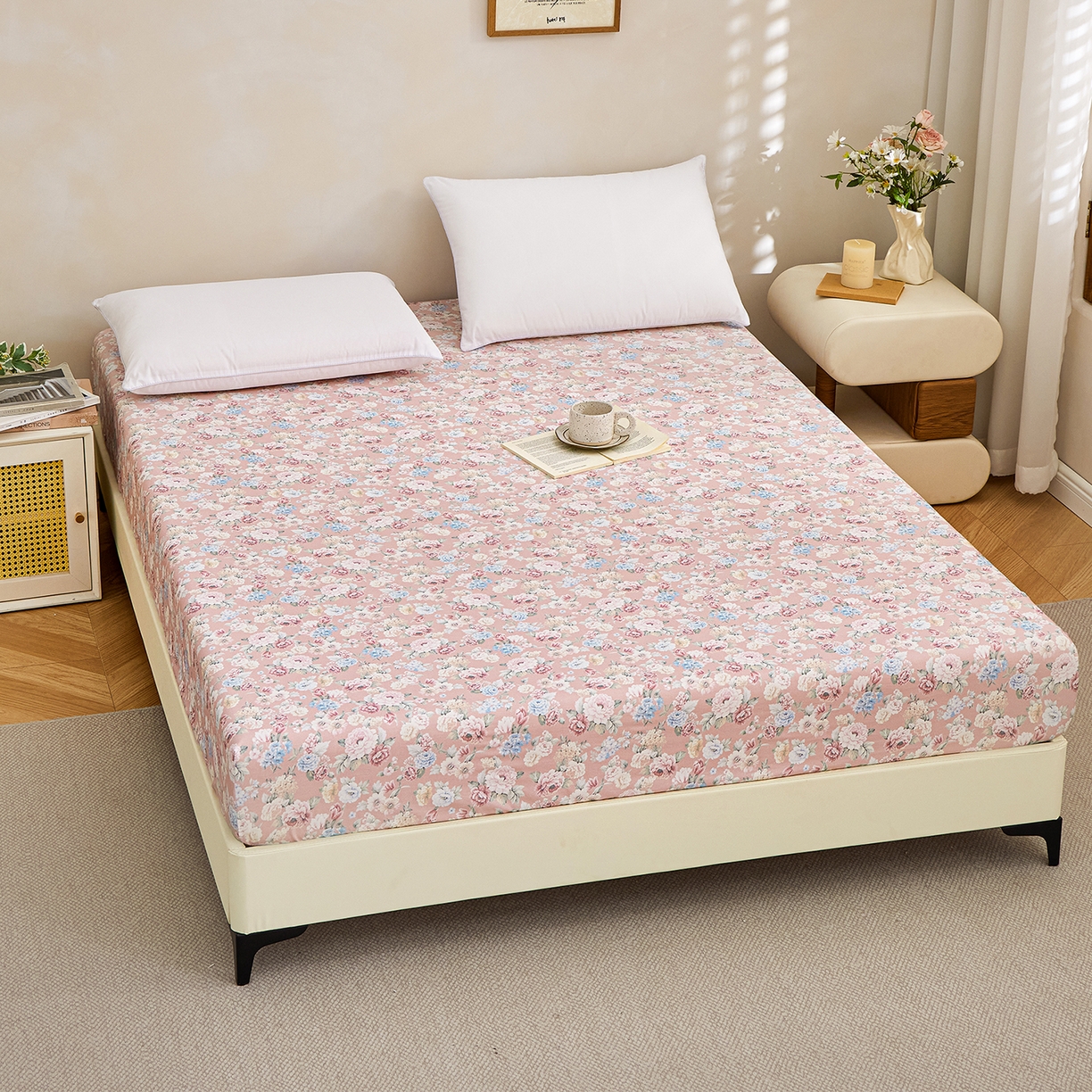 91家纺网 家纺一手货源 找家纺 元元家居（元元被业） 2026新款全棉13372套件及单品【印花款】-单床笠 朔奇