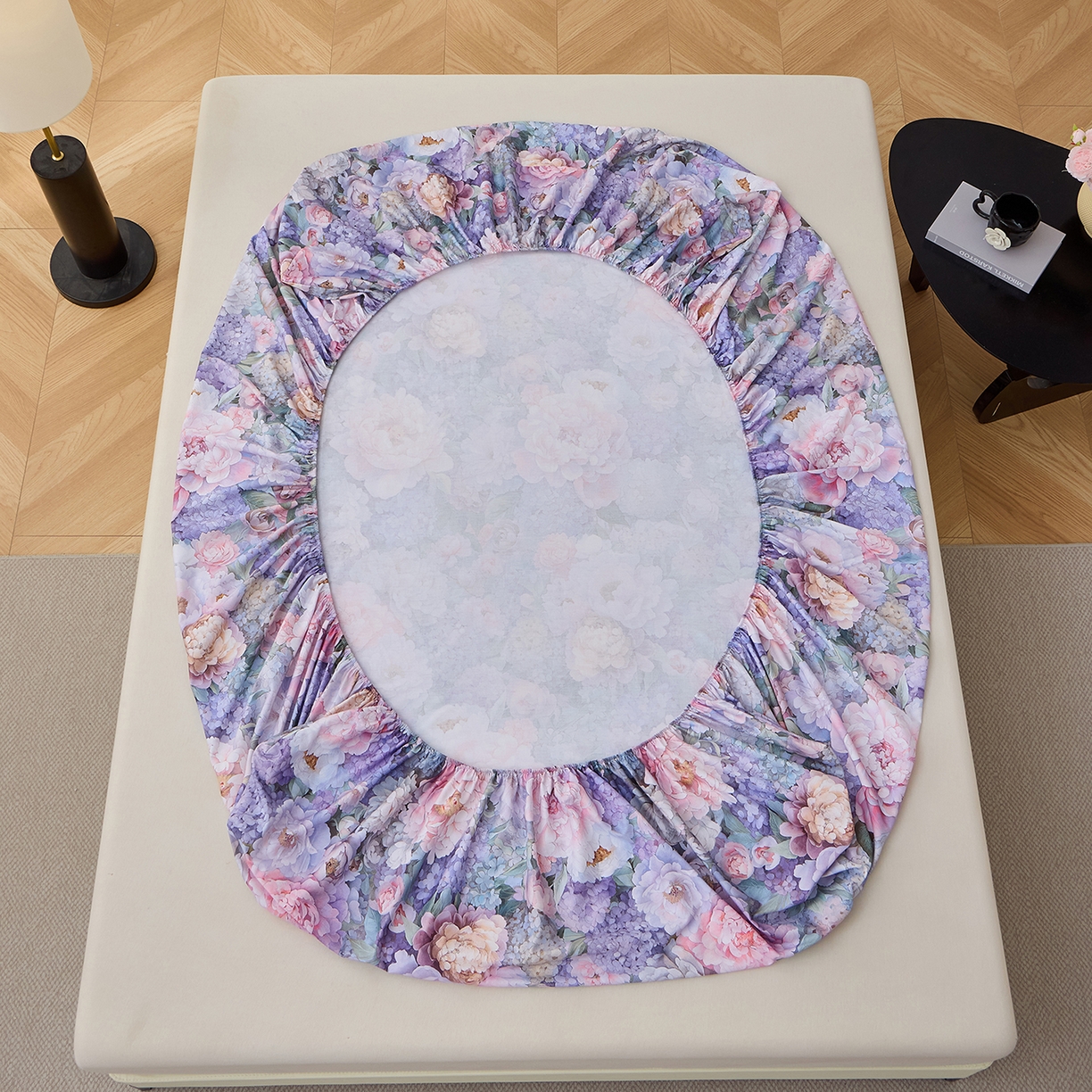 91家纺网 家纺一手货源 找家纺 元元家居（元元被业） 2026新款全棉13372套件及单品【印花款】-单床笠 思思