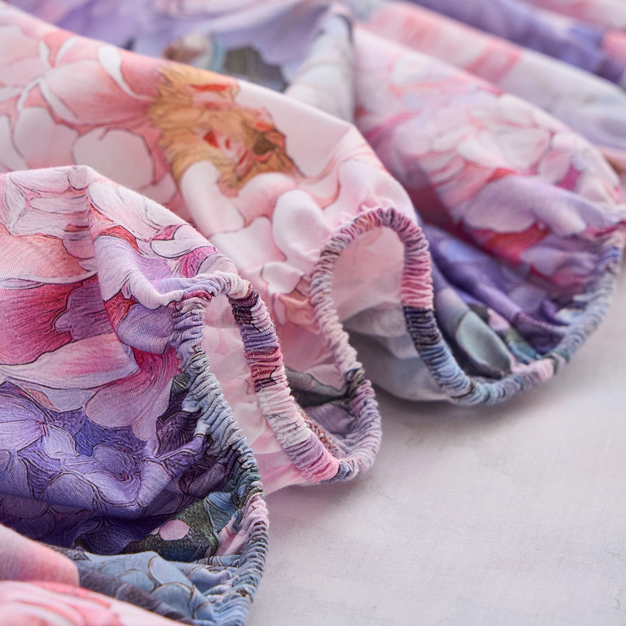 91家纺网 家纺一手货源 找家纺 元元家居（元元被业） 2026新款全棉13372套件及单品【印花款】-单床笠 思思