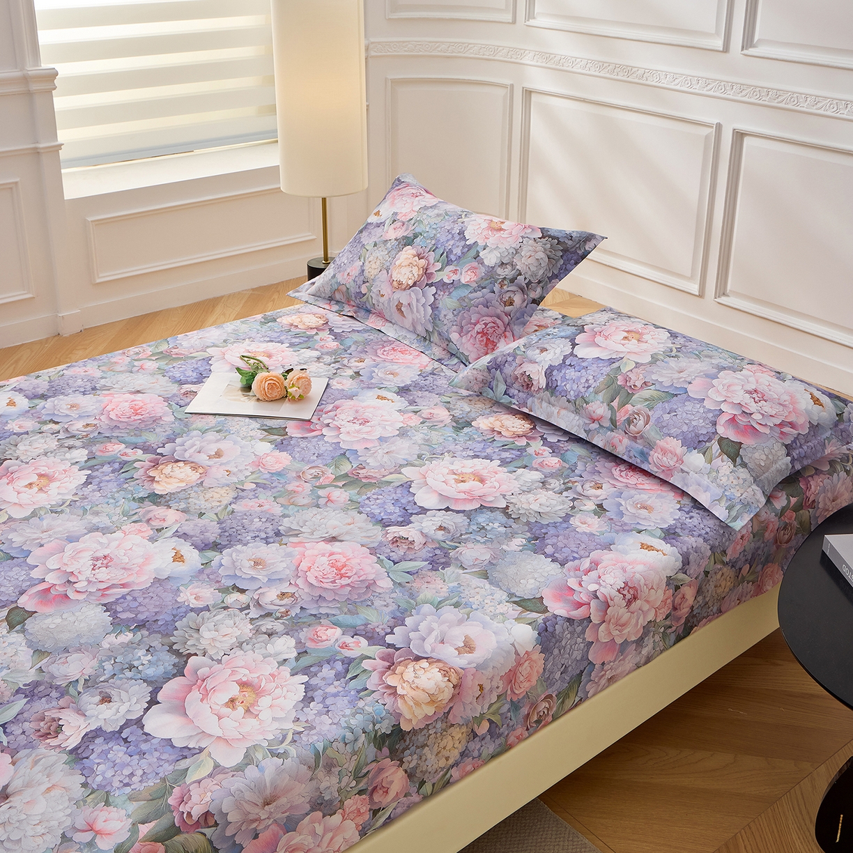 91家纺网 家纺一手货源 找家纺 元元家居（元元被业） 2026新款全棉13372套件及单品【印花款】-单床笠 思思