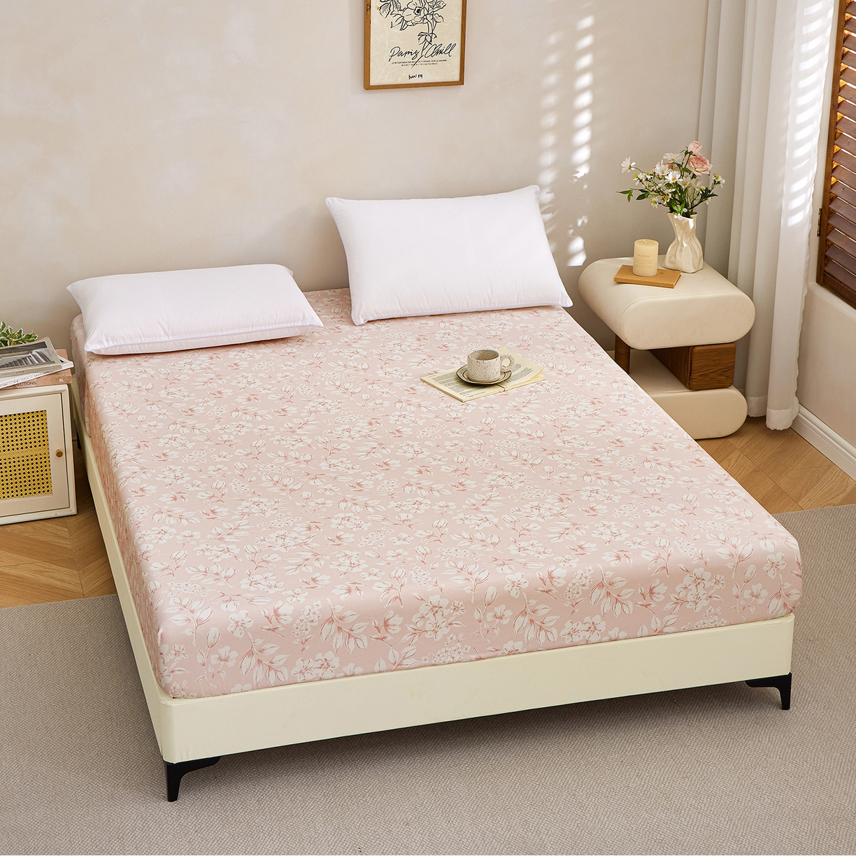 91家纺网 家纺一手货源 找家纺 元元家居（元元被业） 2026新款全棉13372套件及单品【印花款】-单床笠 婉约