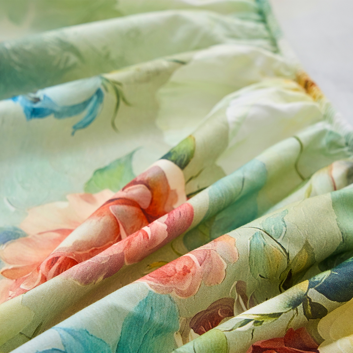 91家纺网 家纺一手货源 找家纺 元元家居（元元被业） 2026新款全棉13372套件及单品【印花款】-单床笠 秀丽