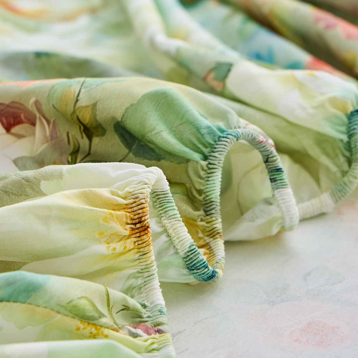 91家纺网 家纺一手货源 找家纺 元元家居（元元被业） 2026新款全棉13372套件及单品【印花款】-单床笠 秀丽